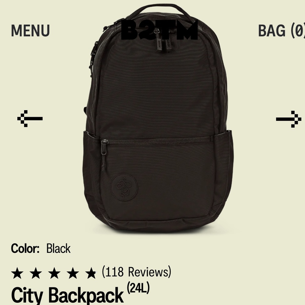 BABOON TO THE MOON | CITY BACK PACK | BLACK